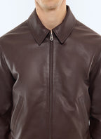 Blouson en cuir d'agneau Marron