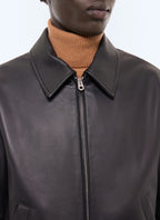 Blouson en cuir d’agneau Noir