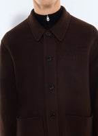 Veste worker double face en laine Chocolat