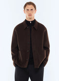 Veste worker double face en laine Chocolat
