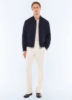 Blouson en drill de laine vierge Marine