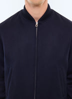 Blouson en drill de laine vierge Marine