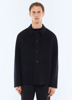 Veste worker double face en laine Marine