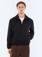 Blouson en drill de laine vierge Noir