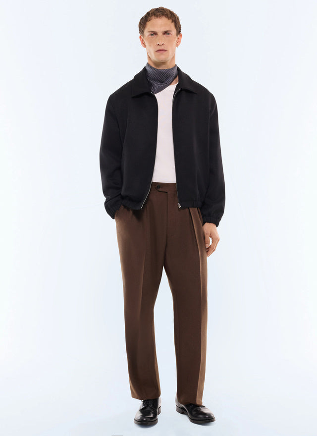 Blouson en drill de laine vierge Noir