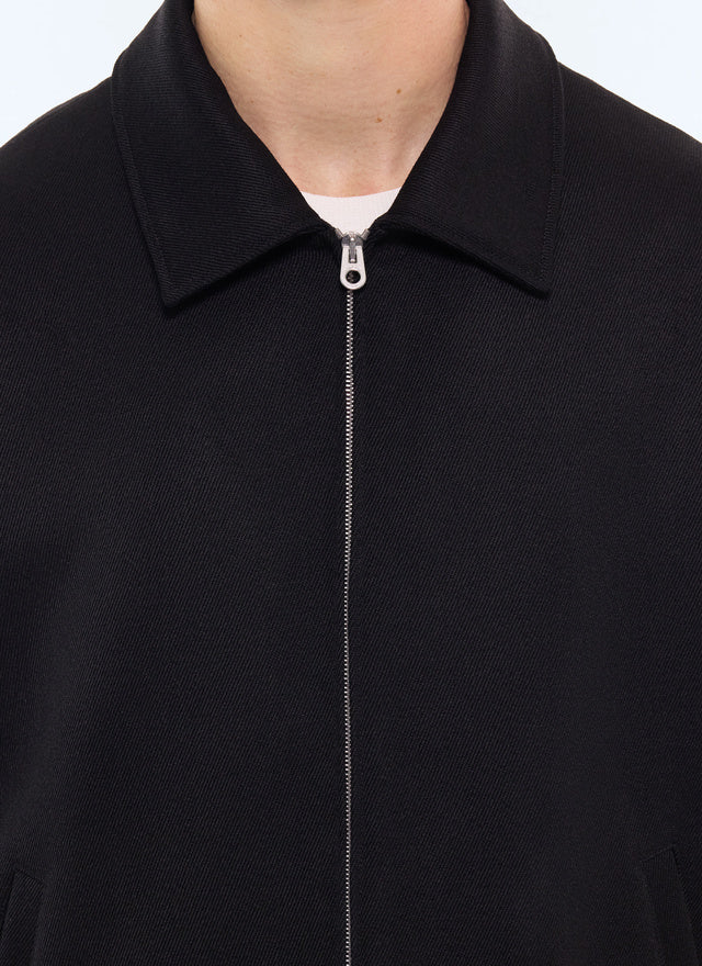 Blouson en drill de laine vierge Noir