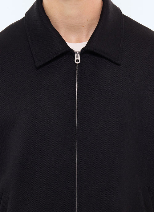 Blouson en drill de laine vierge Noir