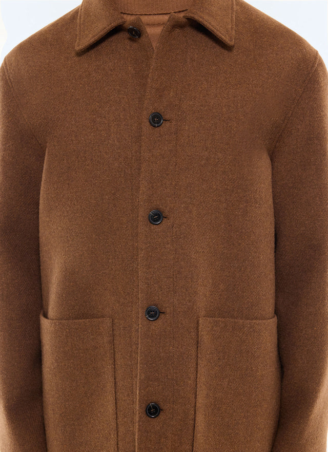 Veste worker en tweed Tabac