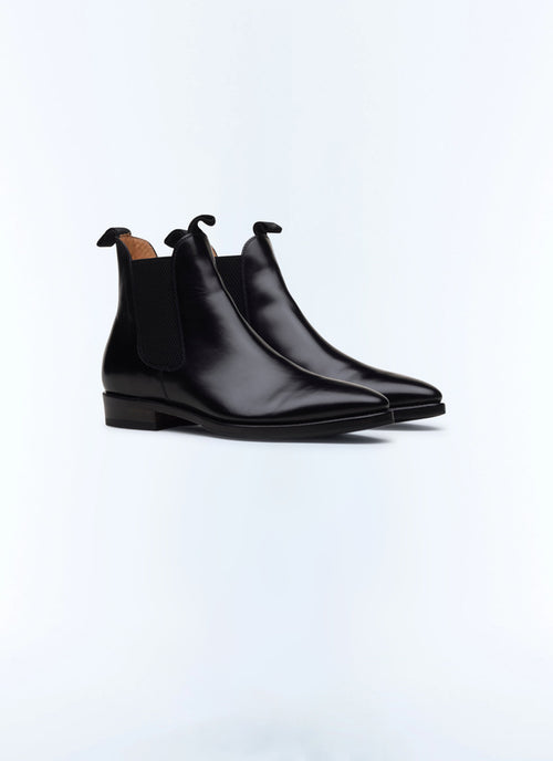 Bottines en cuir noir Noir
