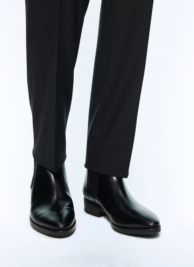 Bottines en cuir noir Noir
