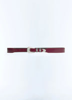 Ceinture Western en cuir Bordeaux