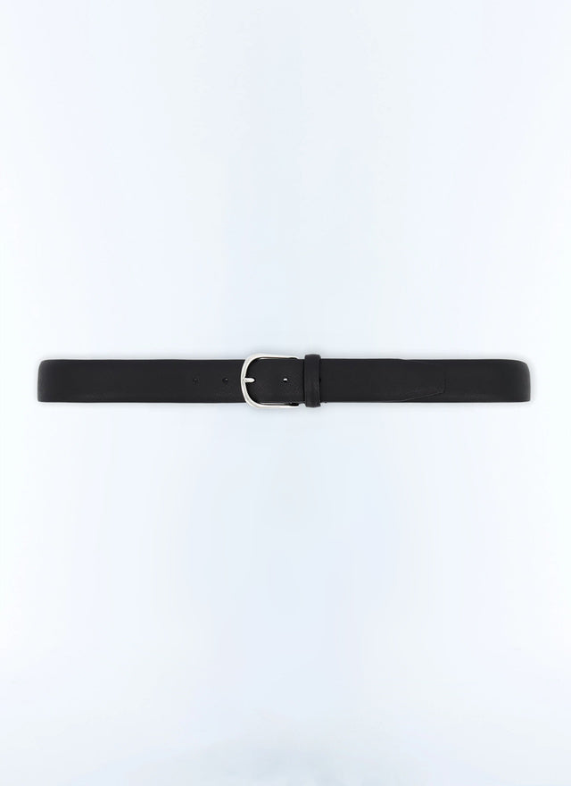 Ceinture en cuir noire Cuir saffiano noir