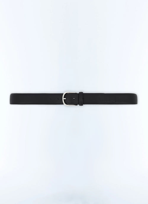 Ceinture en cuir noire Cuir saffiano noir