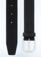 Ceinture en cuir noire Cuir saffiano noir