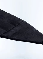 Ceinture de smoking plissée en satin Bleu marine