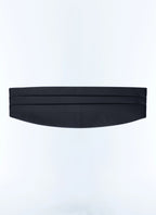 Ceinture de smoking plissée en satin Bleu marine