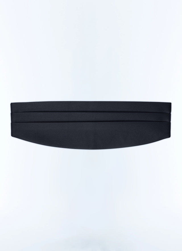Ceinture de smoking plissée en satin Bleu marine