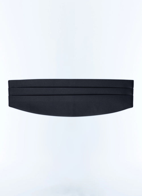 Ceinture de smoking plissée en satin Bleu marine