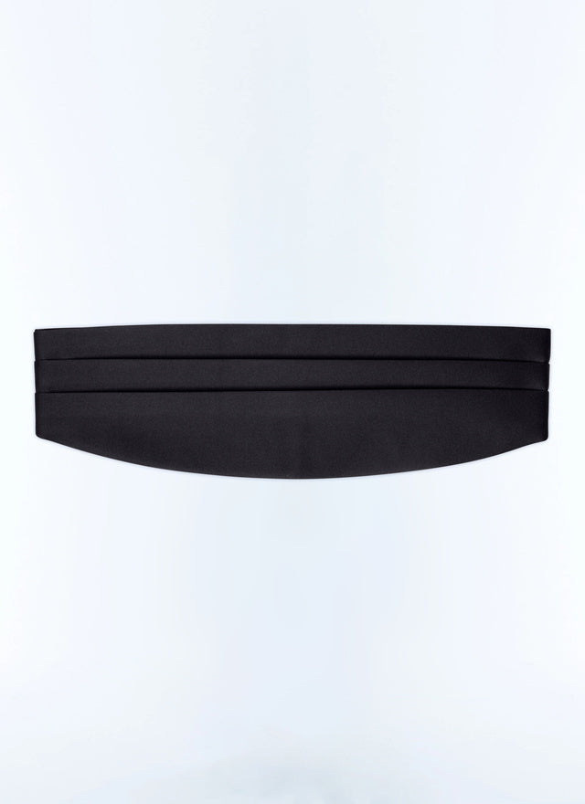 Ceinture de smoking plissée en satin Noir