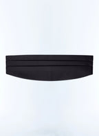 Ceinture de smoking plissée en satin Noir