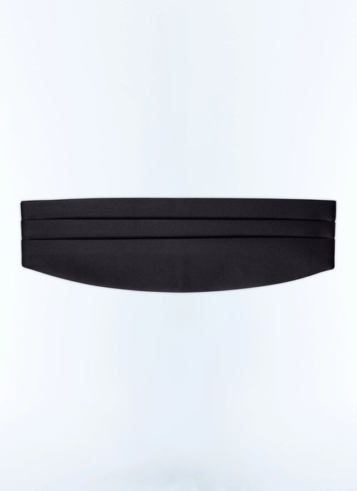 Ceinture de smoking plissée en satin Noir