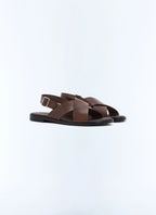 Sandales en cuir Cognac