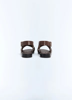 Sandales en cuir Cognac