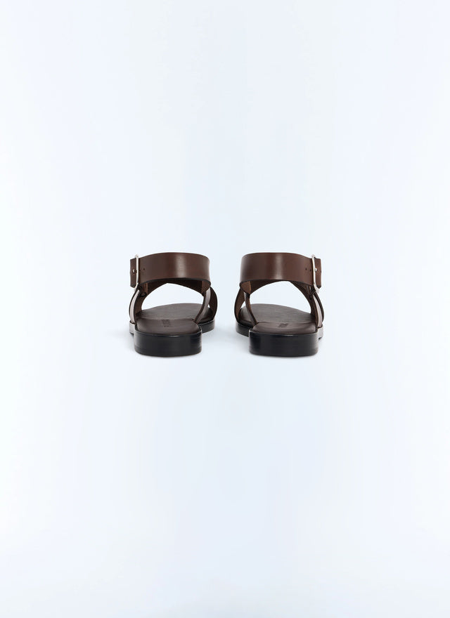 Sandales en cuir Cognac