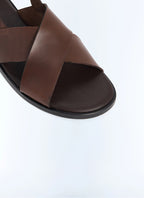Sandales en cuir Cognac