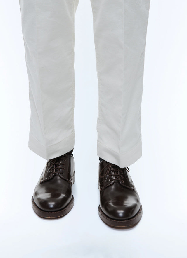 Derby en cuir marron Marron