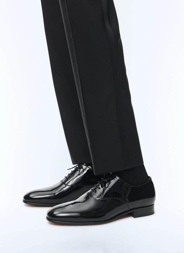 Richelieu en cuir verni noir Noir