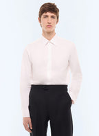 Chemise gorge cachée en twill de coton BLANC