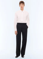 Chemise gorge cachée en twill de coton BLANC