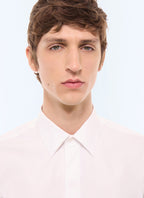 Chemise gorge cachée en twill de coton BLANC