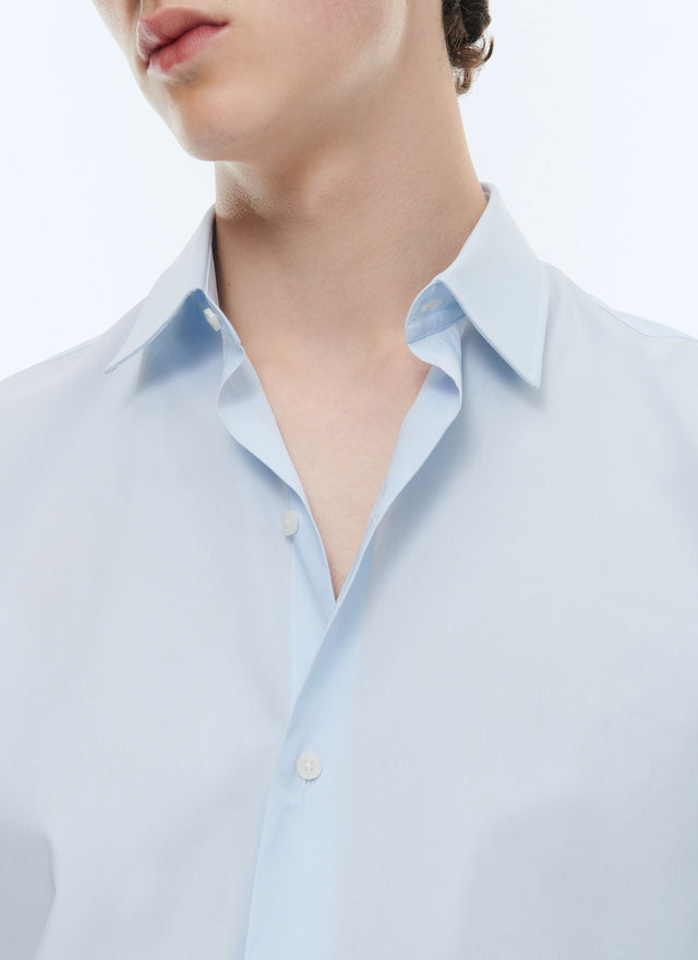 Chemise en popeline de coton biologique Bleu ciel