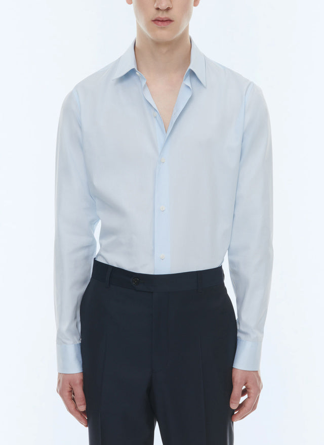 Chemise en popeline de coton biologique Bleu ciel