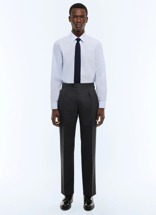 Chemise en popeline coton Bleu ciel - Micro-armuré