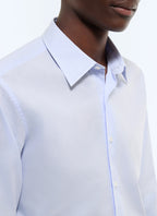 Chemise en popeline coton Bleu ciel - Micro-armuré