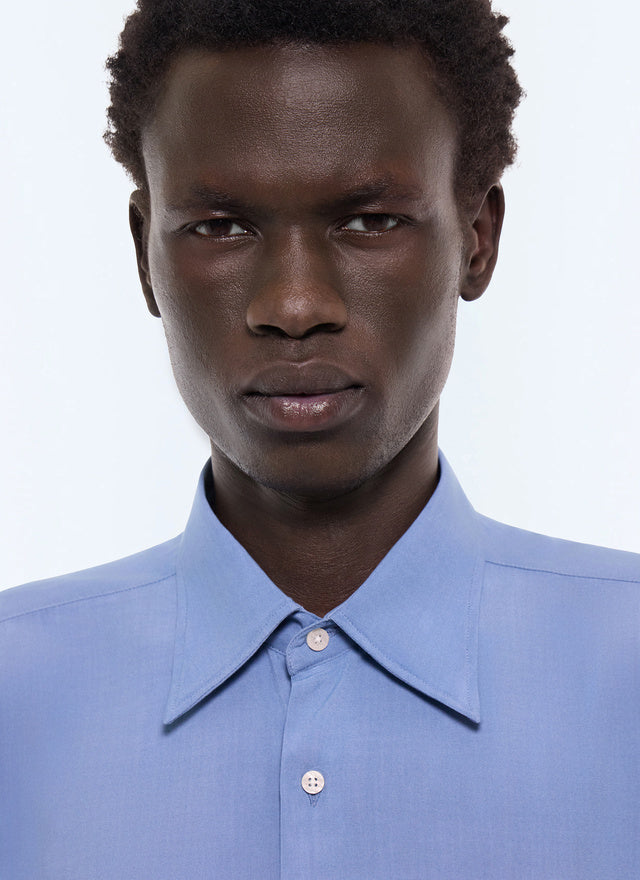Chemise en viscose Bleu gris