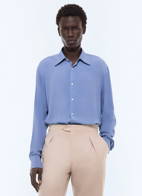 Chemise en viscose Bleu gris
