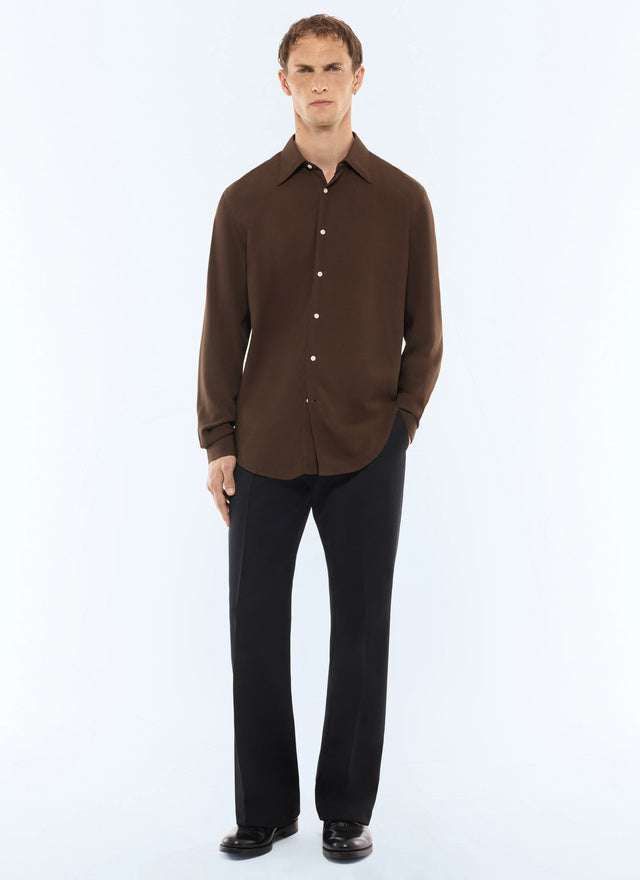 Chemise en viscose Brun