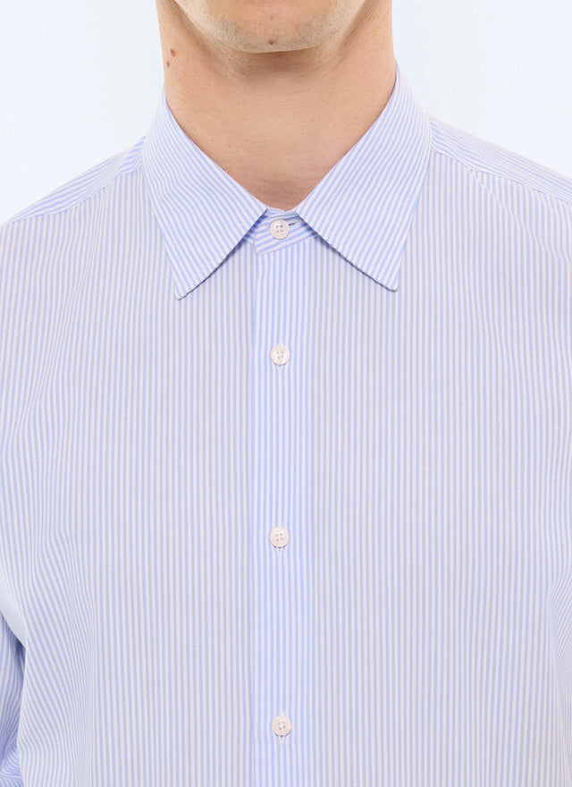 Chemise à rayures en popeline de coton Ciel