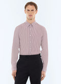 Chemise à rayures en popeline de coton Bordeaux