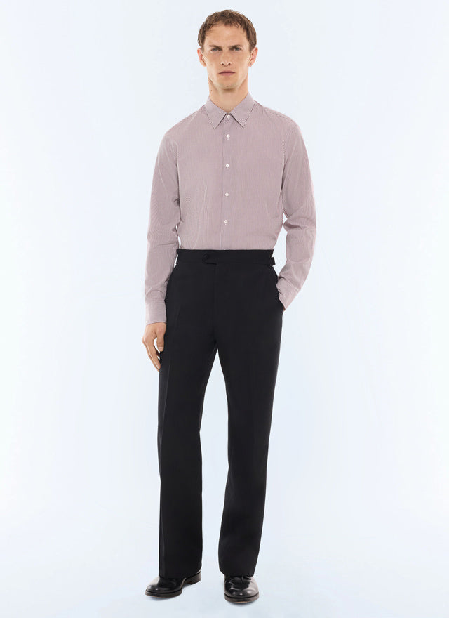 Chemise à rayures en popeline de coton Bordeaux