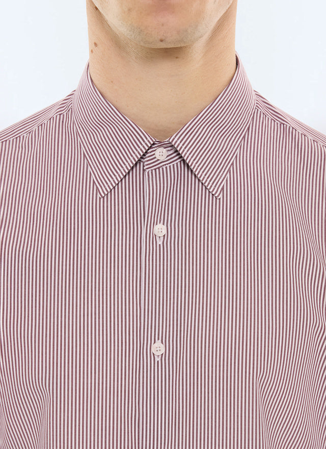 Chemise à rayures en popeline de coton Bordeaux