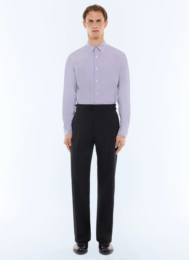 Chemise à rayures en popeline de coton Marine