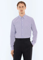 Chemise à rayures en popeline de coton Marine