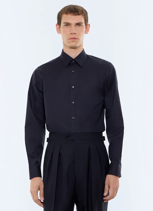Chemise en twill de coton Marine
