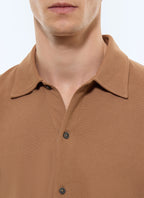 Chemise en jersey piqué de coton Noisette