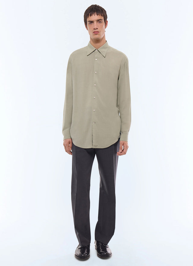 Chemise col hirondelle en viscose Vert sauge